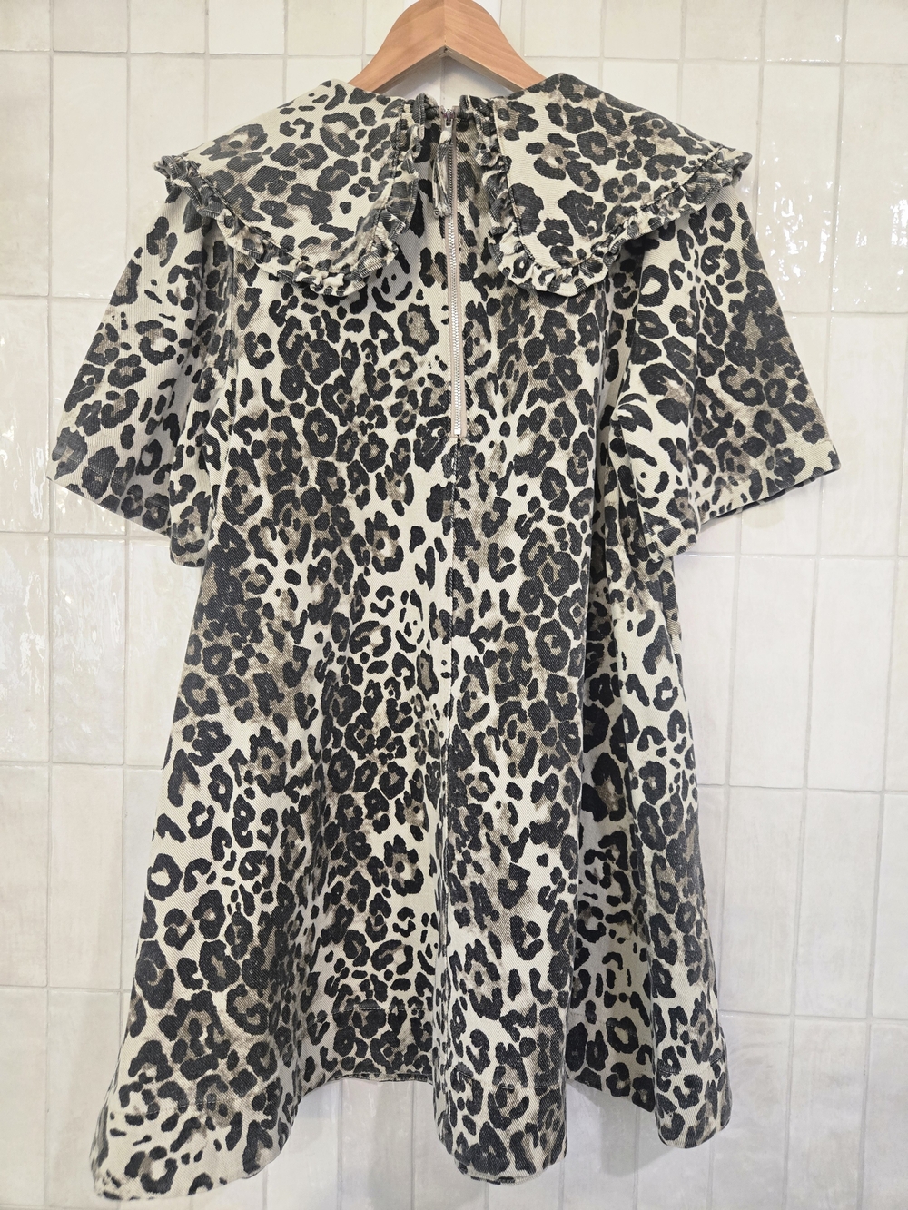 MABLE Cream and Black Leopard Print Mini Dress - Picture 9 of 11
